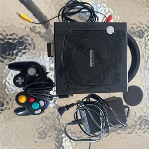 Nintendo GameCube Console Bundle - Black with Multi-Color Controller